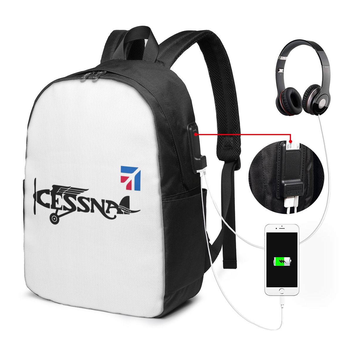 Cessna Logo Backpack Travel No - огляд і ціна Laptop Bag