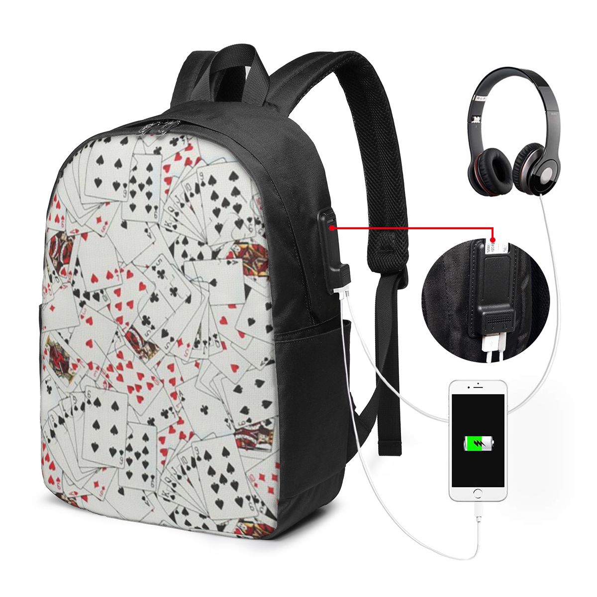 Playing Cards Poker Print Back - огляд і ціна Laptop Bag
