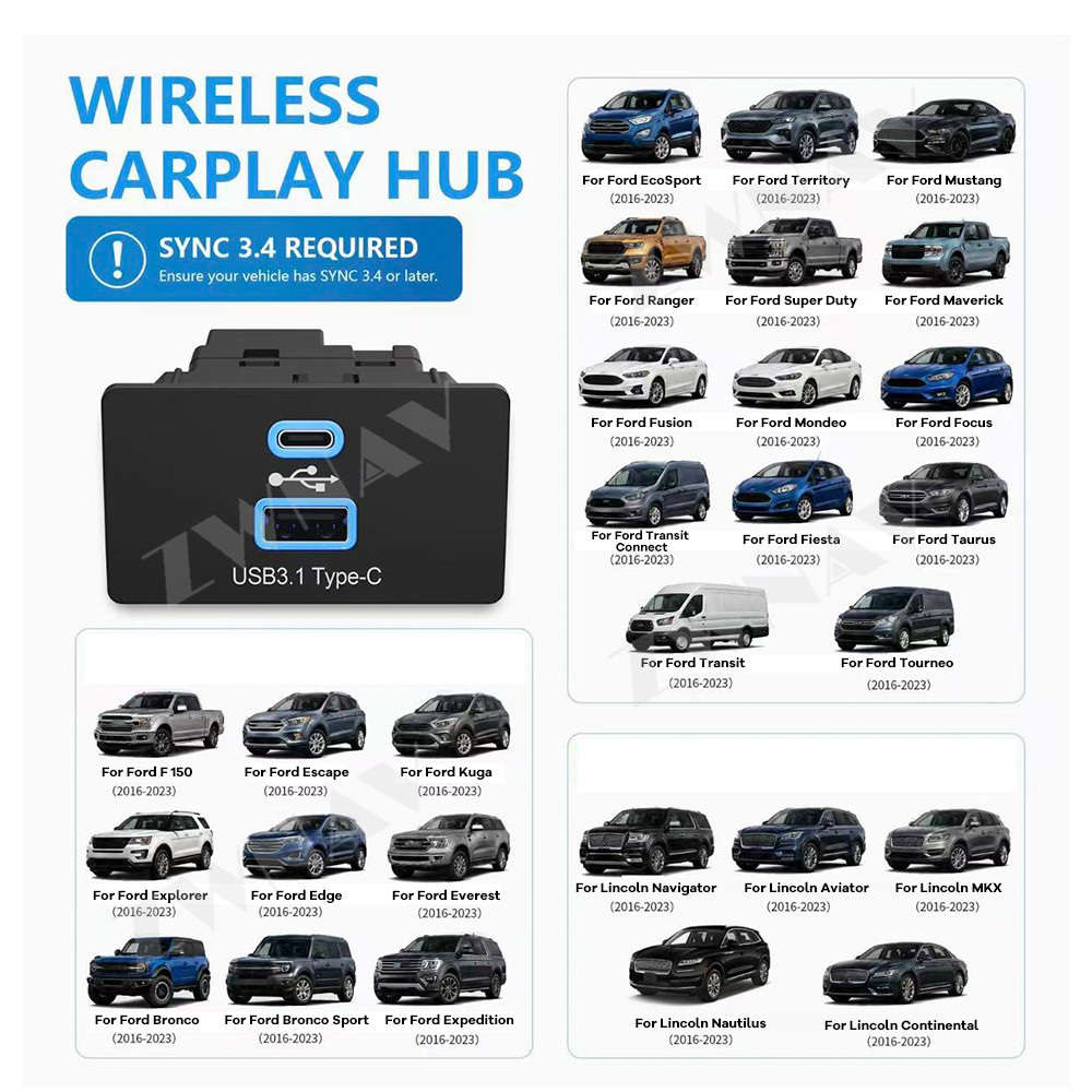 Wireless CarPlay Android Auto  - огляд і ціна Usb C Hub