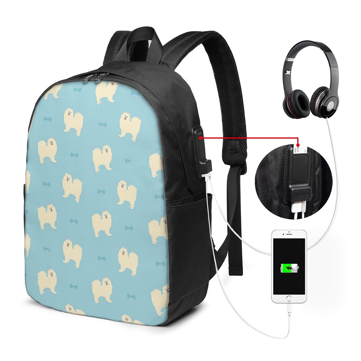 Samoyed Dog Backpack Travel No - огляд і ціна Laptop Bag