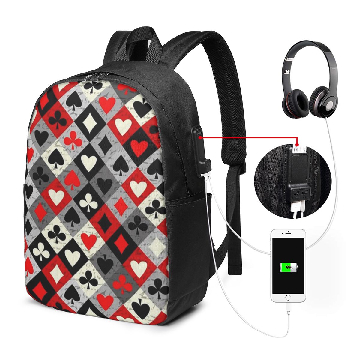 Playing Cards Poker Print Back - огляд і ціна Laptop Bag