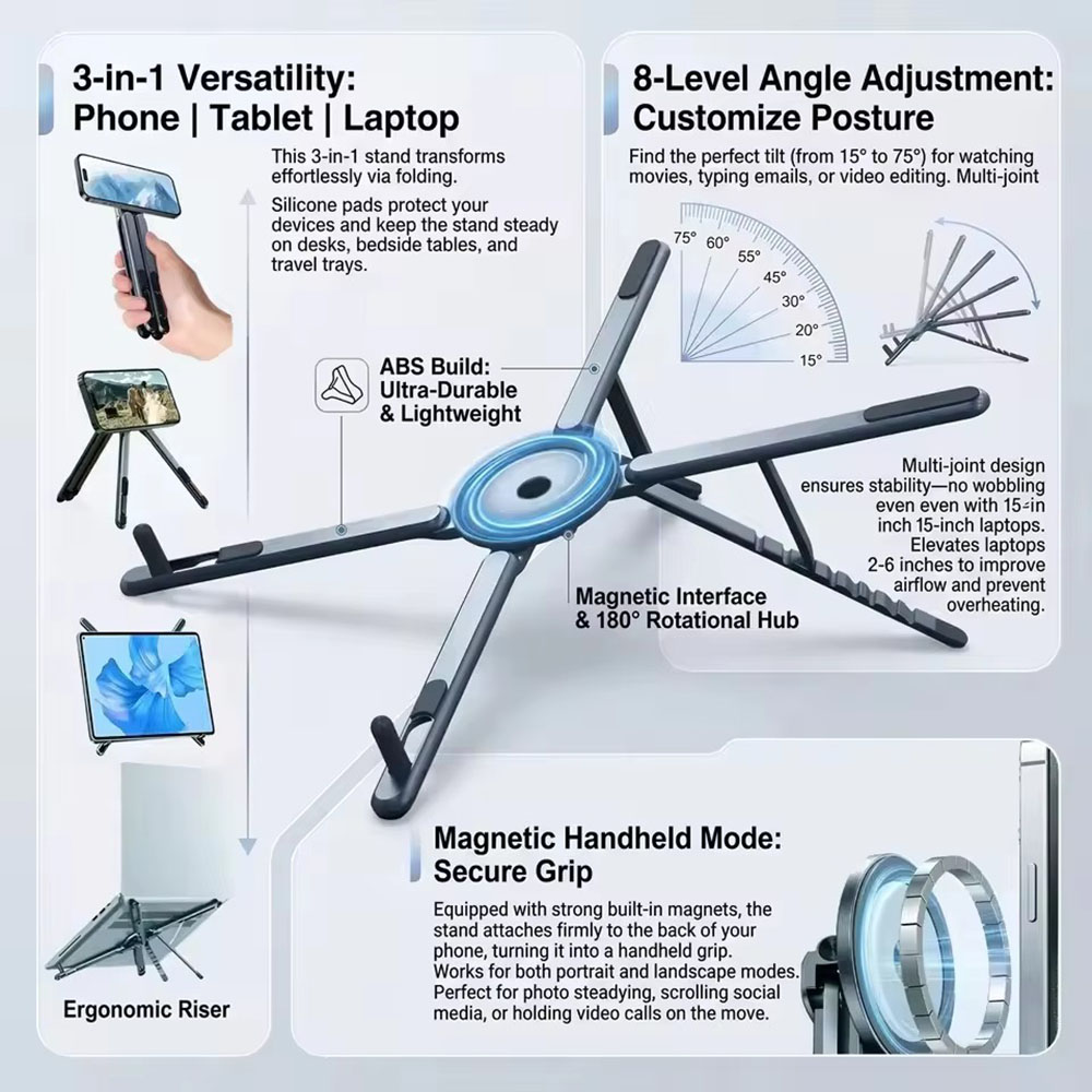 Portable Magnetic Phone Holder - огляд і ціна Laptop Stand